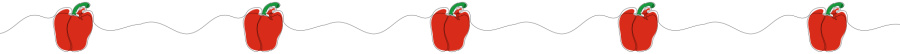 Red bell peppers are healthy for chickens. Red bell peppers line drawing, full width.
