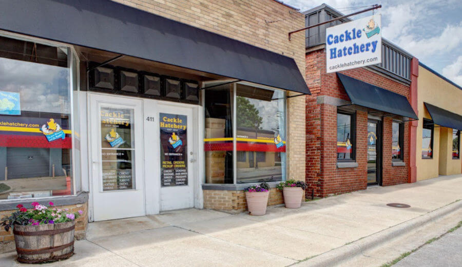 Cackle hatchery's store in Lebanon, Missouri.