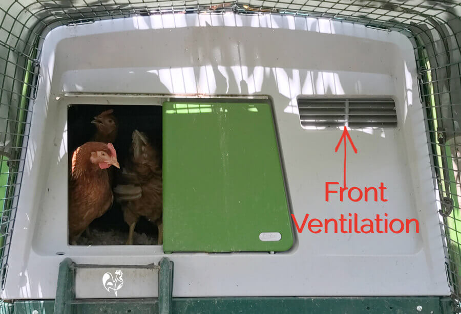 Omlet coop design ventilation, front of coop.