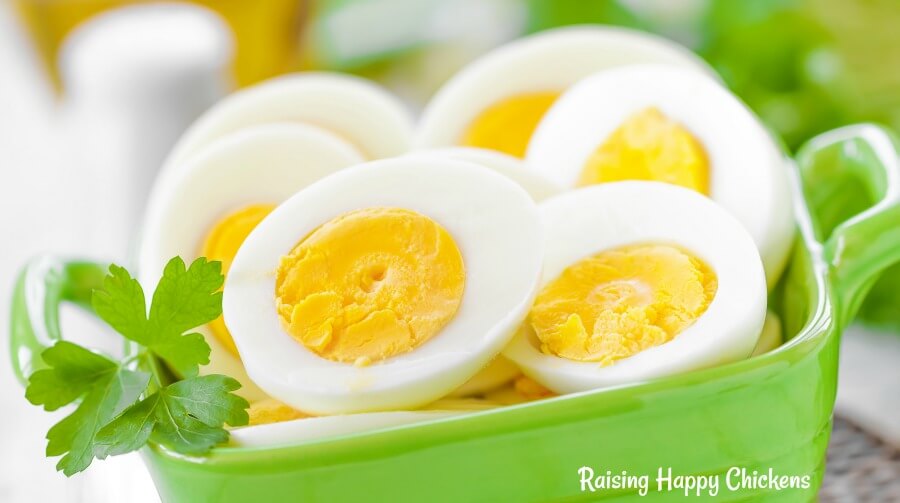 Hard boiling eggs for a classic deviled egg recipe.