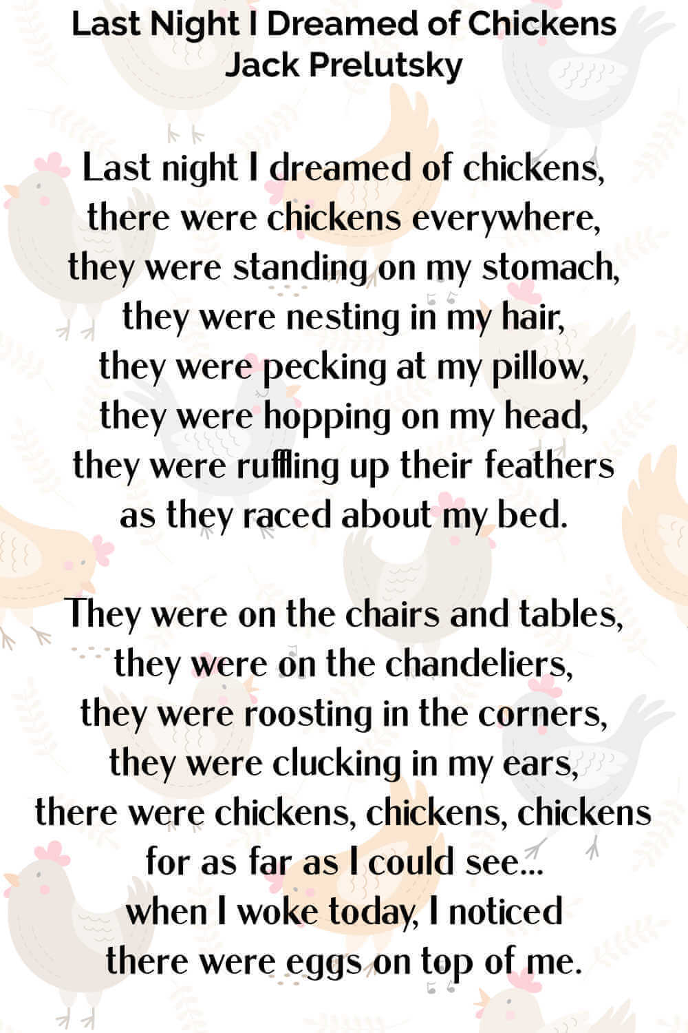 Poem about a chicken: write your own or read others!