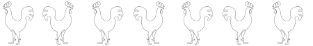 Roosters! Rooster line drawing divider.
